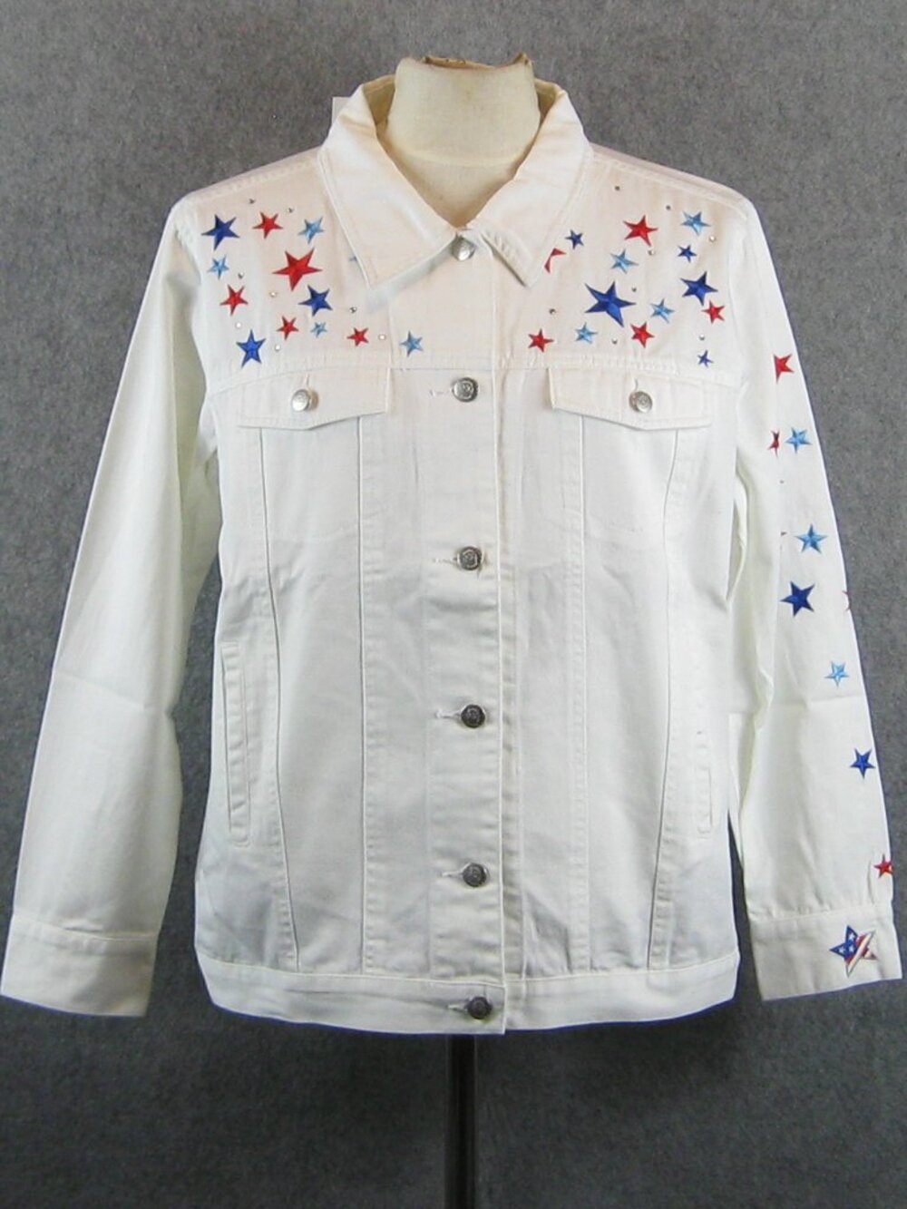 Quacker Factory Jacket Sz M Angel Patriotic